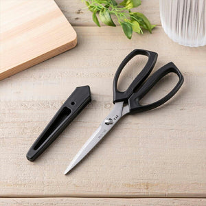 KAI SELECT100 Slim Kitchen Shears with Cap Dishwasher Safe Black Approx. 18.5 x 7.8 x 1.3cm DH3139