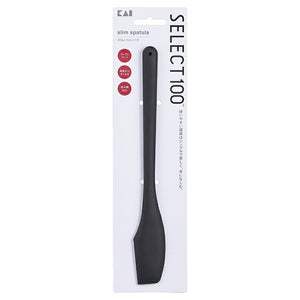 KAI SELECT100 Slim Silicone Spatula Dishwasher Safe Black Approx. 22.2 x 3 x 0.8cm DH3142