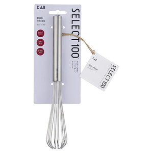 KAI SELECT100 Slim Whisk Dishwasher Safe Silver Approx. 22.4 x 3.5 x 3.5cm DH3144