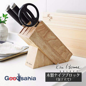 Knife stand KaiHouse SELECT wooden knife block approx. 23.1 x 8.7 x 19.5 cm AP5321