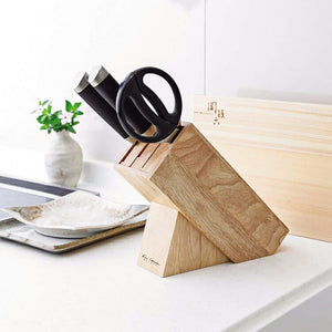 Knife stand KaiHouse SELECT wooden knife block approx. 23.1 x 8.7 x 19.5 cm AP5321