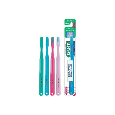 GUM Dental Brush, 3-row Compact Head, Regular, #202M, 1 pc, Toothbrush