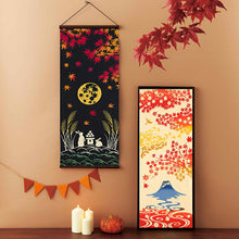 Load image into Gallery viewer, Tenugui kenema dyed tenugui Harvest moon of autumn leaves approx. 35 x 90 cm
