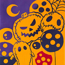 Muat gambar ke penampil Galeri, Tenugui kenema dyed tenugui Halloween balloon approx. 35 x 90 cm
