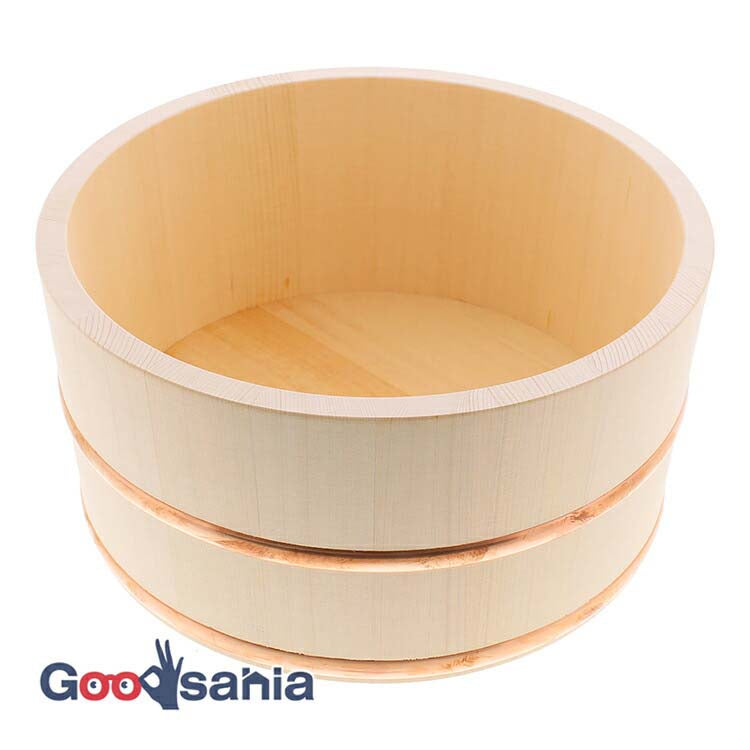 Ikegawa Wood Bath Pail, Cypress, Hot Water Pail, Large, Made in Japan, Approximately   24x11.5cm (Bath Pail, Small Round, Hot Water Pail, Yuoke, Hinoki Cypress, Wooden, Wood Grain, Natural Wash Basin, Bath Bath)