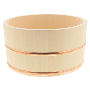 Ikegawa Wood Bath Pail, Cypress, Hot Water Pail, Large, Made in Japan, Approximately   24x11.5cm (Bath Pail, Small Round, Hot Water Pail, Yuoke, Hinoki Cypress, Wooden, Wood Grain, Natural Wash Basin, Bath Bath)