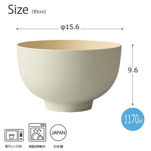 Donburi DONBURI Round Dry Lacquer Made in Japan Light Gray Approx.   15.6x9.6cm T-26625 (Donburi Rice Bowl Rice Bowl Rice Bowl Bowl Simple Dull Color Plain Women's)