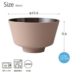 Donburi DONBURI Corner Dry Lacquer Made in Japan Light Brown Approx.   15.6x9.6cm T-26626 (Donburi Rice Bowl Rice Bowl Rice Bowl Bowl Simple Dull Color Plain Women's)