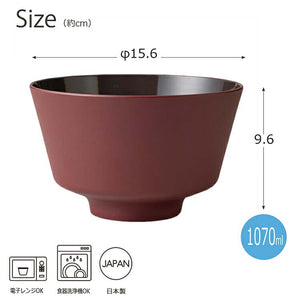 Donburi DONBURI Square Dry Lacquer Made in Japan Dark Red Approximately   15.6x9.6cm T-26627 (Donburi Rice Bowl Rice Bowl Rice Bowl Bowl Simple Dull Color Plain Women's)