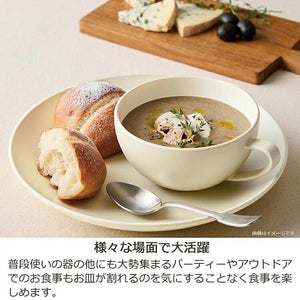 Plate Calm Dish Lunch Plate Mini Made in Japan Light Gray Approximately ƒÓ17x1.7cm T-26670 (Dish, Dish, Dividers, Plate with Dividers, Round, Round, Large, Shallow, Plain, Stylish)