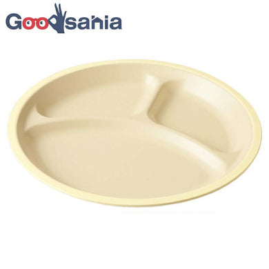 Plate Calm Dish 27cm Lunch Plate Made in Japan Light Yellow Approx. ƒÓ26.9x2.2cm T-26673 (Dish Utensil Dividers with Dividers Plate with Dividers Round Circular Large Shallow)