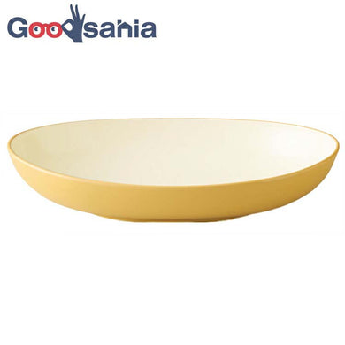 Dish Bon Buffet Curry & Pasta Made in Japan Yellow Approx. 26.3x16.5x5.2cm T-26688 (Dish Utensil Oval Plate Pasta Curry Large Large Deep Plain Stylish)