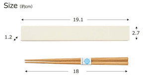 Chopstick box set tutu Chopsticks/Chopstick box set Made in Japan Ivory (Chopstick box) Approx. 2.7x19.1x1.2cm, (Chopsticks) Approx. 18cm T-36382 (Cutlery My Chopsticks Chopstick box 18cm Lunch box Women)