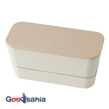 将图片加载到图库查看器，SUKITTO Lunch Box, 2 Tier Lunch, Made in Japan, Ivory (Upper Tier) 380ml, (Lower Tier) 220ml T-36397 (Lunch Box, 2 Tiers, 2 Tiers, Microwave Safe, Dishwasher Safe, Women)
