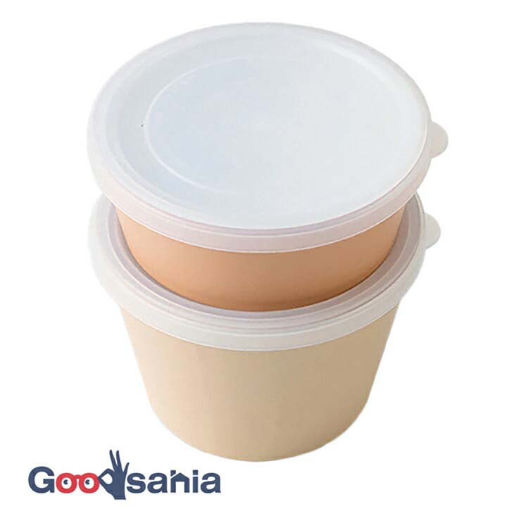 Bento box chiaro chiaro deli cup made in Japan Brown (upper tier) 300ml, (lower tier) 500ml T-36406 (lunch box, container with lid, microwave safe, dishwasher safe, women)