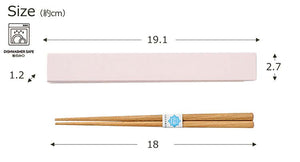 Chopstick box set chiaro Chiaro chopsticks/chopstick box set made in Japan Light pink (Chopstick box) approx. 2.7x19.1x1.2cm, (Chopsticks) approx. 18cm T-36407 (Cutlery My Chopsticks 18cm Lunch Box Women)