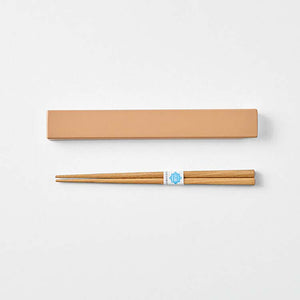 Chopstick box set chiaro Chiaro chopsticks/chopstick box set made in Japan Brown (Chopstick box) approx. 2.7x19.1x1.2cm, (Chopsticks) approx. 18cm T-36408 (Cutlery My Chopsticks 18cm Lunch Box Women)