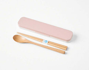 Cutlery Set mayu Mayu Wooden Chopsticks and Spoon Set Pink (Chopsticks and Spoon) Approx. 18cm T-36409 (Cutlery Spoon Set My Chopsticks Chopstick Box 18cm Lunch Box Women)