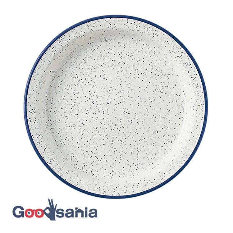 Dish RETRO MODA Round Plate Made in Japan Navy Approx.   21.9x2.6cm T-36415 (Dish Plate Round Rim Large Microwave Safe Dishwasher OK Outdoor)