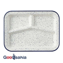 将图片加载到图库查看器，Plate RETRO MODA Square Lunch Plate Made in Japan Navy Approx. 19x26x2.7cm T-36423 (Dish Rectangular Rim Divider Microwave Safe Dishwasher Safe Outdoor)
