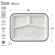 将图片加载到图库查看器，Plate RETRO MODA Square Lunch Plate Made in Japan Navy Approx. 19x26x2.7cm T-36423 (Dish Rectangular Rim Divider Microwave Safe Dishwasher Safe Outdoor)
