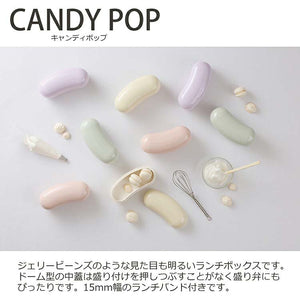 Bento Box CANDY POP Candy Pop Lunch Box Made in Japan Ivory (Upper Tier) 200+60ml, (Lower Tier) 200ml T-36426 (Lunch Box 1 Tier Microwave OK Dishwasher)