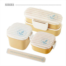 Laden Sie das Bild in den Galerie-Viewer, Chopsticks chopstick box set marine border beige chopsticks: 18cm (T-46463)
