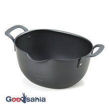 将图片加载到图库查看器，Aikata Iron Deep-Fried Pot for Deep-Fried Food, Made in Japan, Black, Approx. 10 (Excluding Handle) x 18 x 26.5cm PD3023 (Tempura Pot, Deep-Fried Food, Tempura, Oval, IH Compatible, Gas Fire OK, Tsubame-Sanjo)
