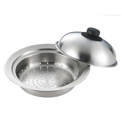 Steamer [Suitable for 18~20cm] Steaming plate for use on a pot (with lid) Mimi Ayana Silver SJ2630