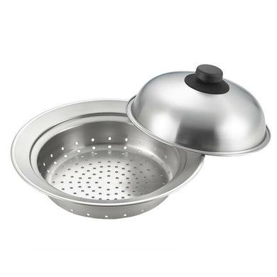 Steamer [Suitable for 20~22cm] Steaming plate for use on a pot (with lid) Mimi Ayana Silver SJ2631