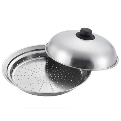 Steamer [Suitable for 24~26cm] Steaming plate on a frying pan (with lid) Mimi Ayana Silver SJ2632