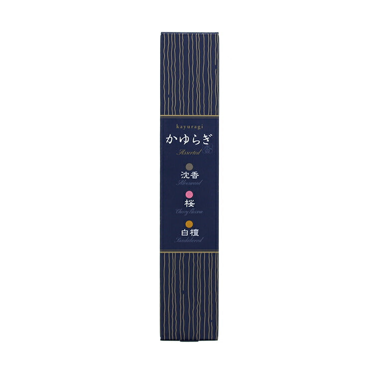 Kayuragi Incense & Mini Ceramic Holder Mixed Set - Aloeswood, Cherry Blossom, Sandalwood 45 Sticks